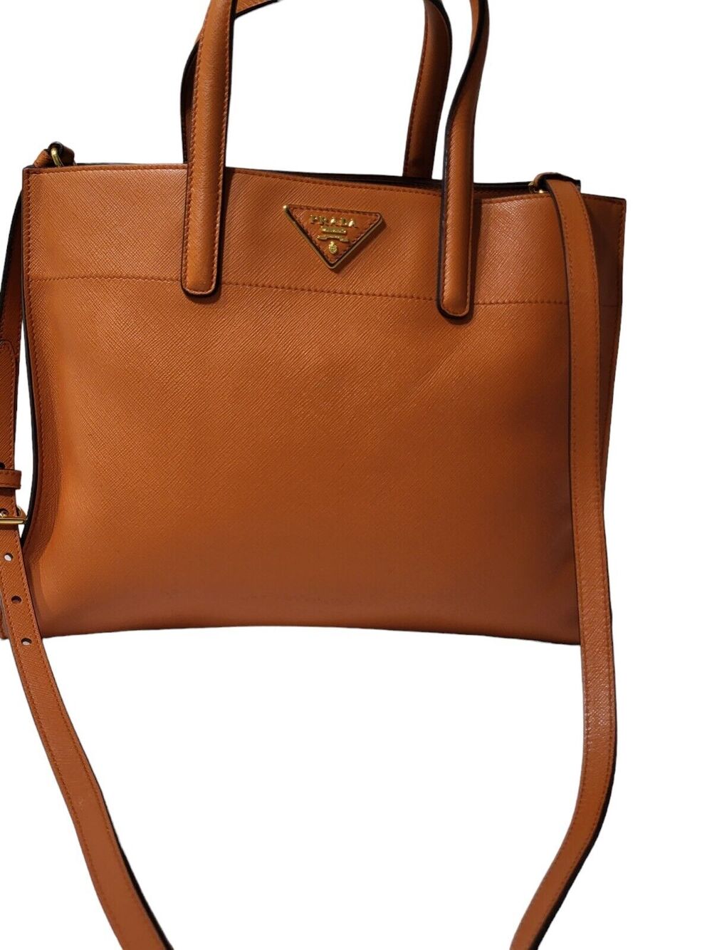 AUTHENTIC LUXURY PRADA SAFFIANO SHOULDER BAG HANDBAG ORANGE